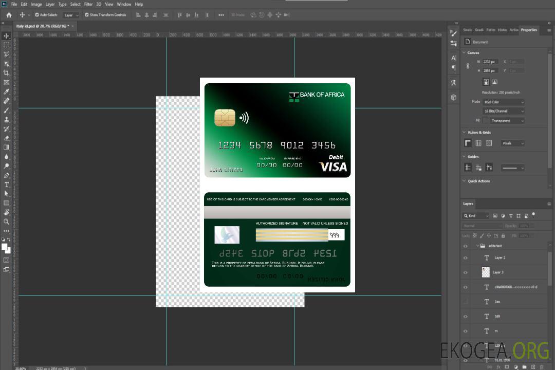 Carte visa bancaire Burundi Afrique template Carte visa bancaire Burundi Afrique template